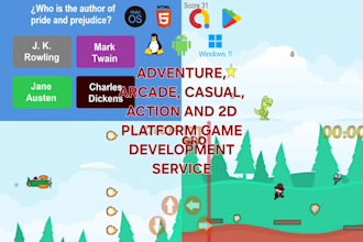 develop games of arcade, action, adventure, etc