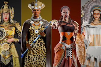do  character modeling texturing sculpting   and rendering