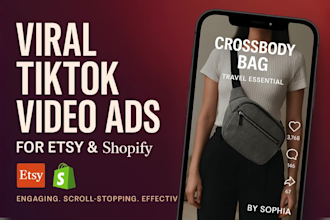 create converting tiktok video ads for etsy, shopify sales