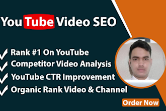 do complete youtube SEO to rank your videos, get more views and subscribers