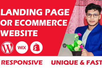 do product landing page ecommerce website with shopify wordpress wix squarespace