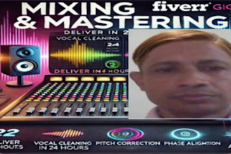 mix,master audio,clean vocal,tune pitch,do phase alignment professionally