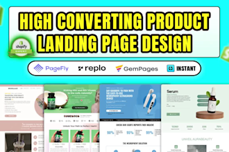 build shopify one product store or landing page by replo, pagefly and gempages
