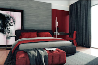 interior render walkthrough design for house bedroom kitchen