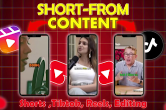 edit engaging youtube shorts, instagram reels, tiktok videos