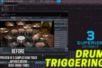 edit and create midi triggers of your real drums