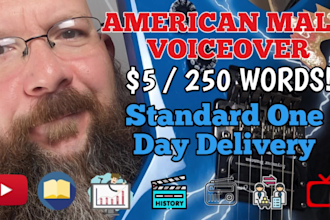 record an american male voice over today