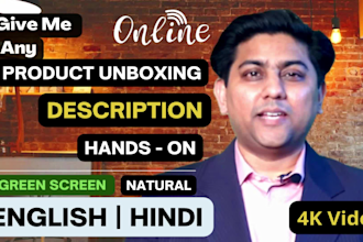 produce product unboxing video in hindi or english