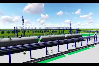 create 3d industrial animation, 3d factory machinery 3d oil and gas animation