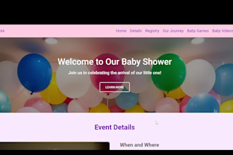 build an events website, landing page, integrate eventbrite
