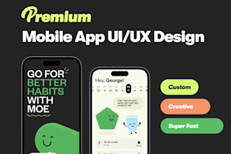 do creative mobile app UI and website UI design