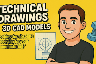 create 3d cad and technical drawings for manufacturing
