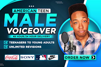 voice over a natural animated young kids male teen voiceover