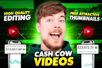 be a cash cow youtube video creator for faceless cash cow videos and shorts
