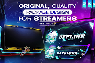 create animated twitch overlay stream pack and mascot logo
