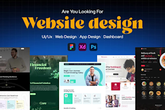 do website UI UX design by figma adobe xd and photoshop