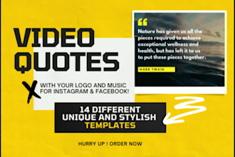 create motivational  video quotes for instagram with music and your logo