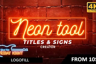 do amazing neon logo animation video intro outro, neon text
