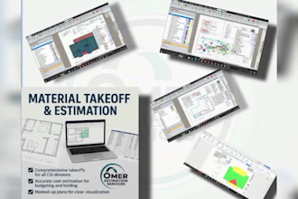 do construction material takeoff, quantity takeoff and cost estimation