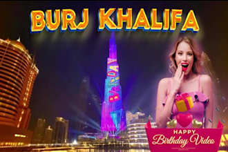 create burj khalifa happy birthday video for birthday wish