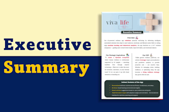design business executive summary or one pager in powerpoint