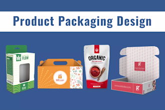 custom product packaging design, mailer box, gift box, label design
