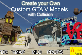 make custom 3d models props ydr add collision for gtav gta5 sp fivem rp