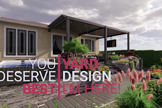 be your professional landscape designer, garden patio deck site plan pergola bbq