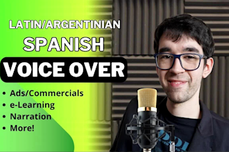 record pro spanish male corporate voice over in 24hs