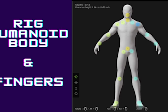 rig any 3d humanoid character or retargeting mocap