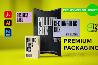 create product packaging box, food packaging and dielines