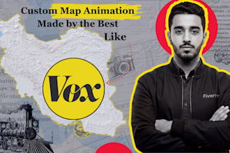 create vox  style map animation or johnny harris style custom map for youtube