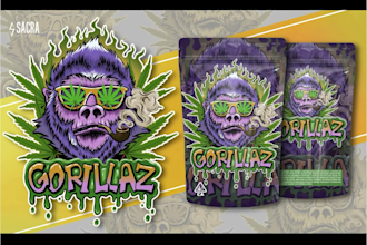 design logo weed cannabis psychedelic art illustration