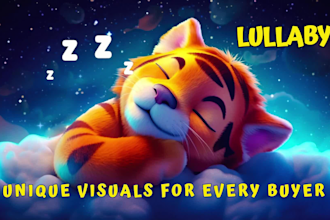 create 30 lullaby sleep music videos for youtube channel