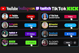 create animated youtube subscribe button and social media lower third overlay