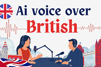 generate human like british ai voice over ,male and female voice over