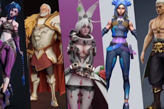 do stylized 3d realistic character modeling and rigging animation for game, film