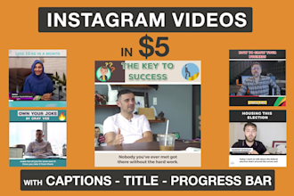 edit instagram videos with captions and progress bar