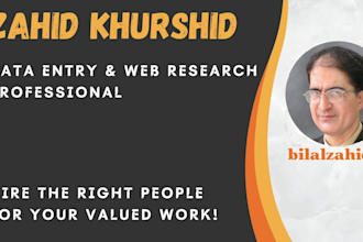 do data entry, web search, data scraping, excel and lead generation work