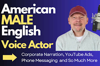 deliver a powerful, deep, american male voice over