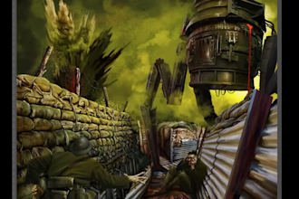 draw steam store page art game box cover or any illustration