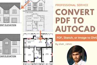 convert pdf to autocad, sketch, image drawing to autocad dwg
