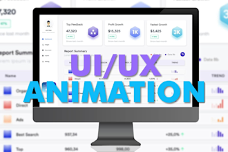 create UI UX animation, saas animation, your website and mobile app dashboard