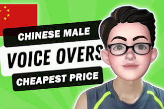 record a professional chinese mandarin male and female voice over