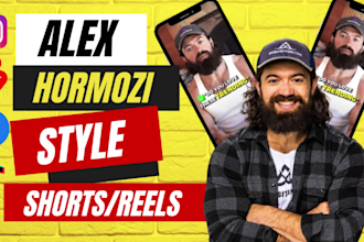 edit in alex hormozi style instagram reels, and youtube shorts video editing