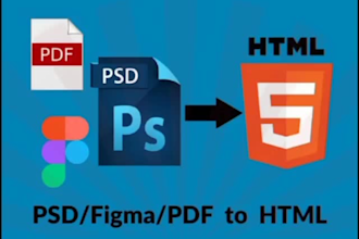 convert PSD to HTML, figma to HTML, PDF to HTML with responsive