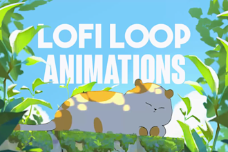 create an anime animated lofi loop illustration