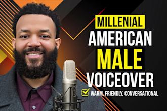 be your real, american english male voice over, for youtube, social media, no ai