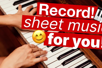record piano by sheet music, accompaniment