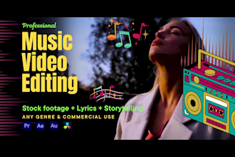 create a live action lyric music video with stock footage